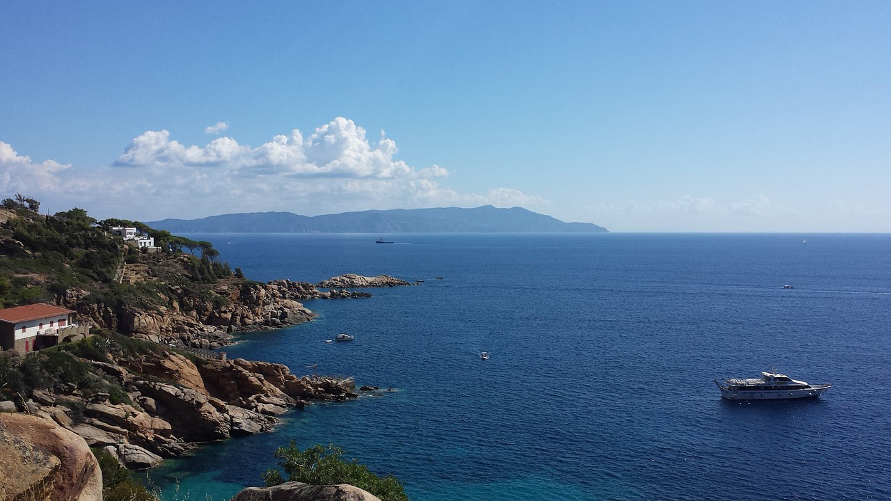 The breathtaking view of the Giglio island, near the island of Monte Cristo