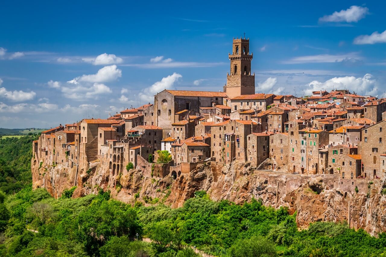 Panoramic view of Pitigliano, in Southern Tuscany