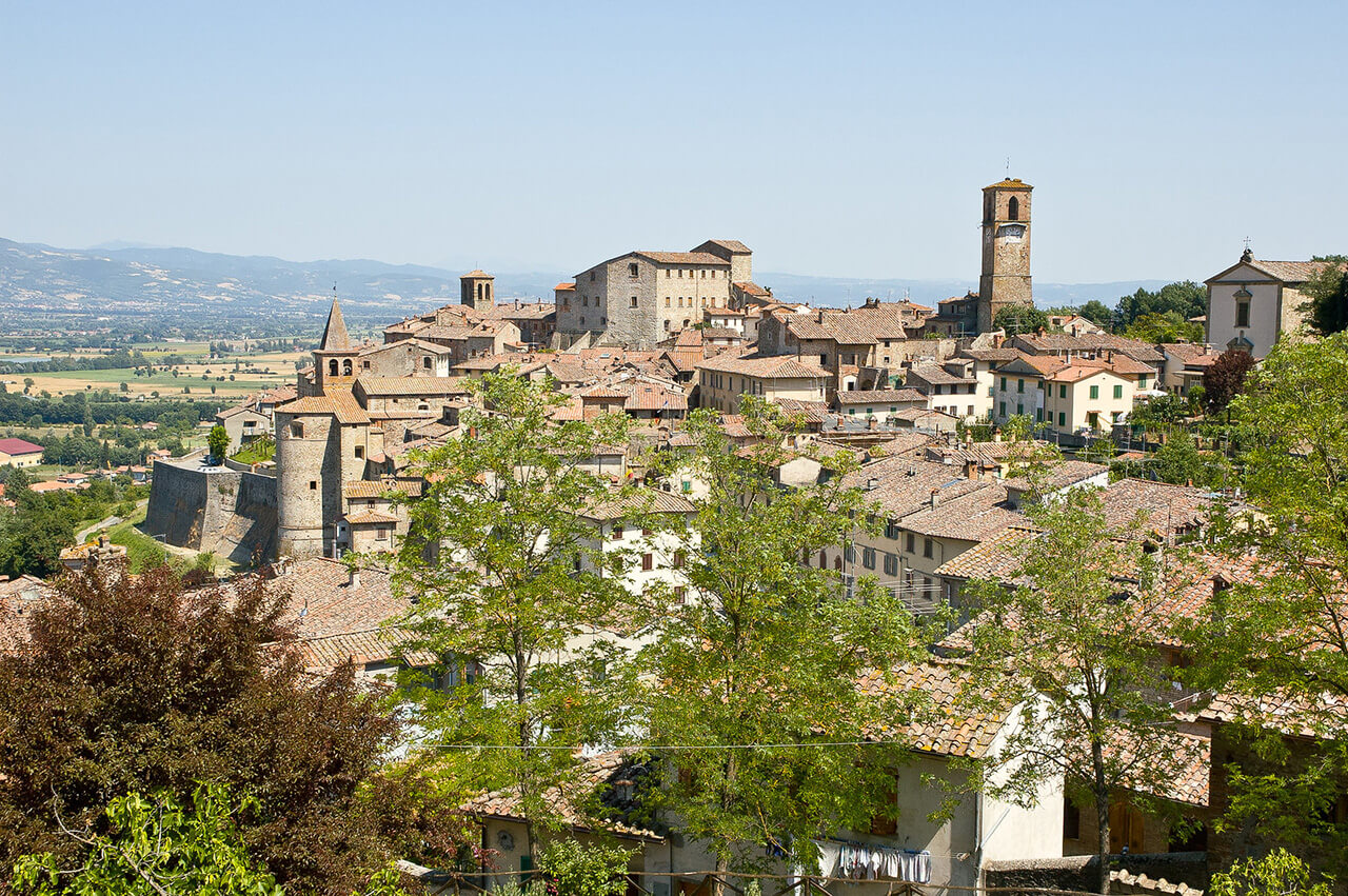 Panoramic view of Anghiari, in Italy