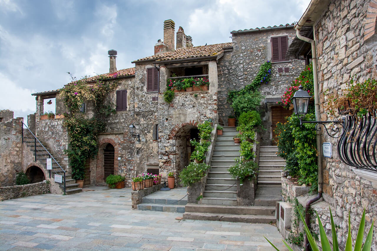 The historic center of Capalbio, a small medieval village located in Maremma, Tuscany