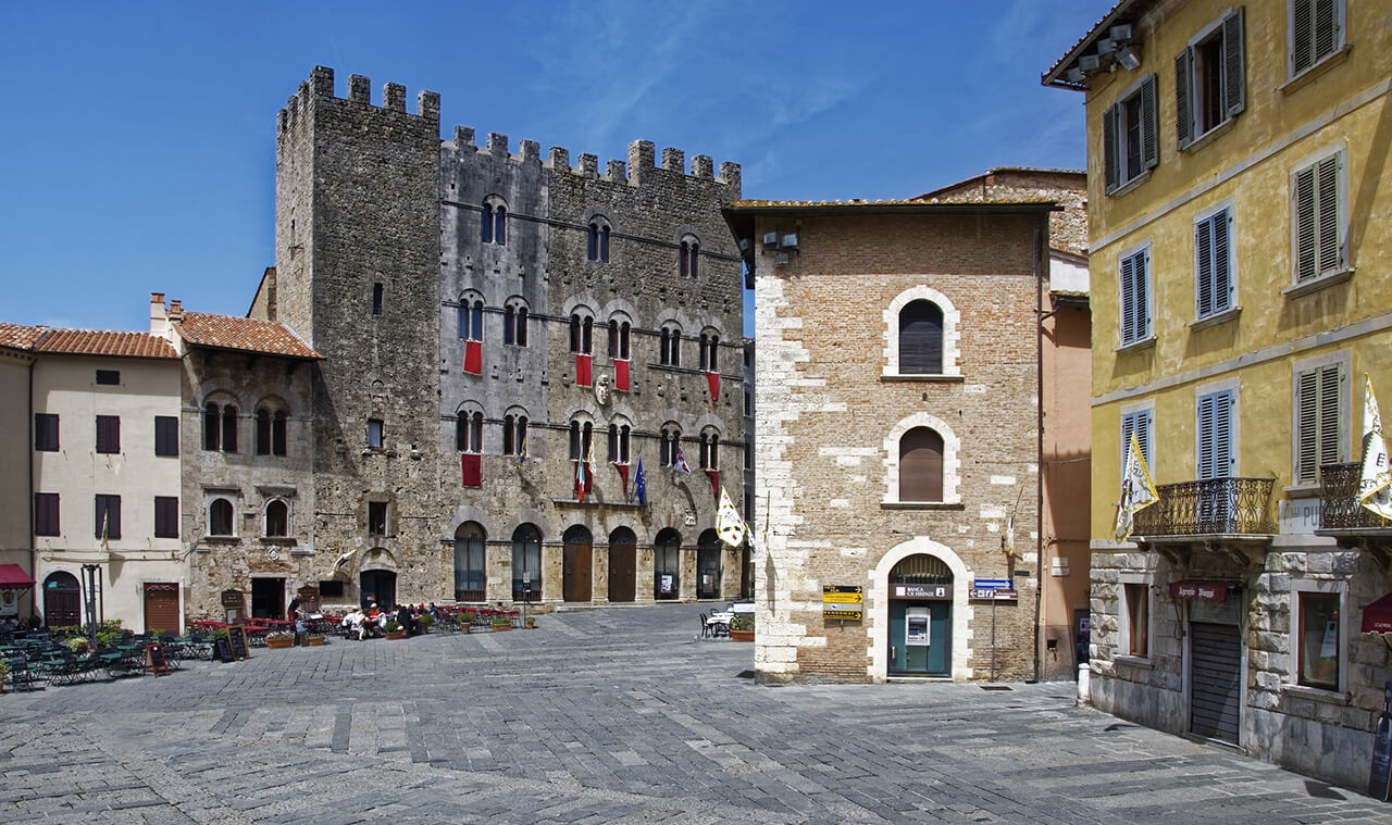 The central square of the Medieval town of Massa Marittima, near Florence.