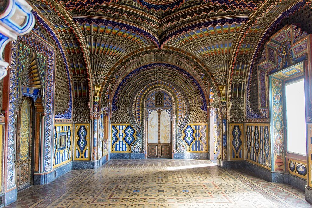 The impressive Peacock Room of the Castle of Sammezzano, in the province of Florence
