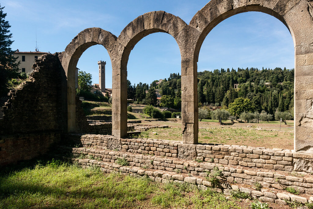 Roman arches in the archaeological area of Fiesole