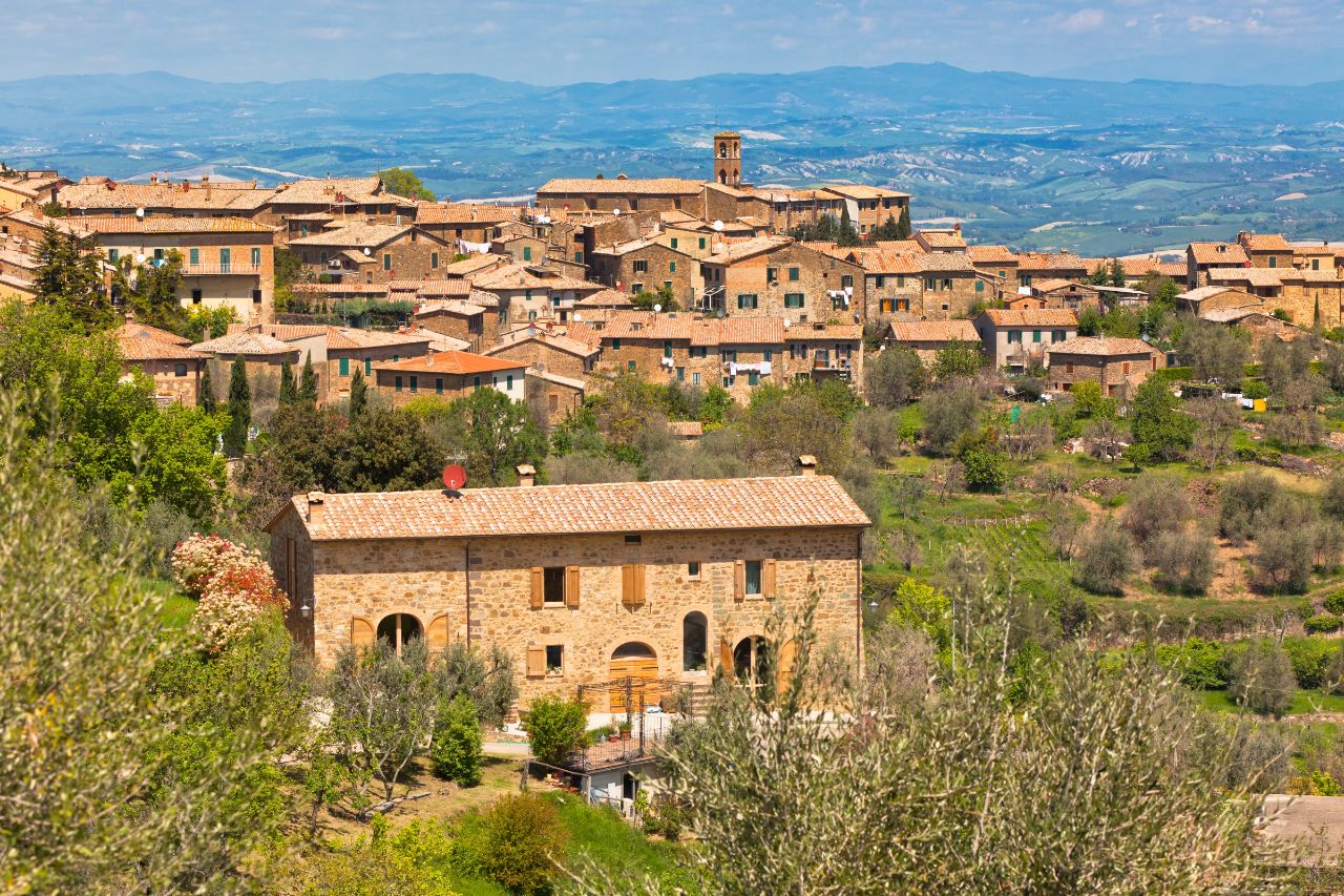 The Montalcino countryside, famous for its vineyards that produce a very high quality wine