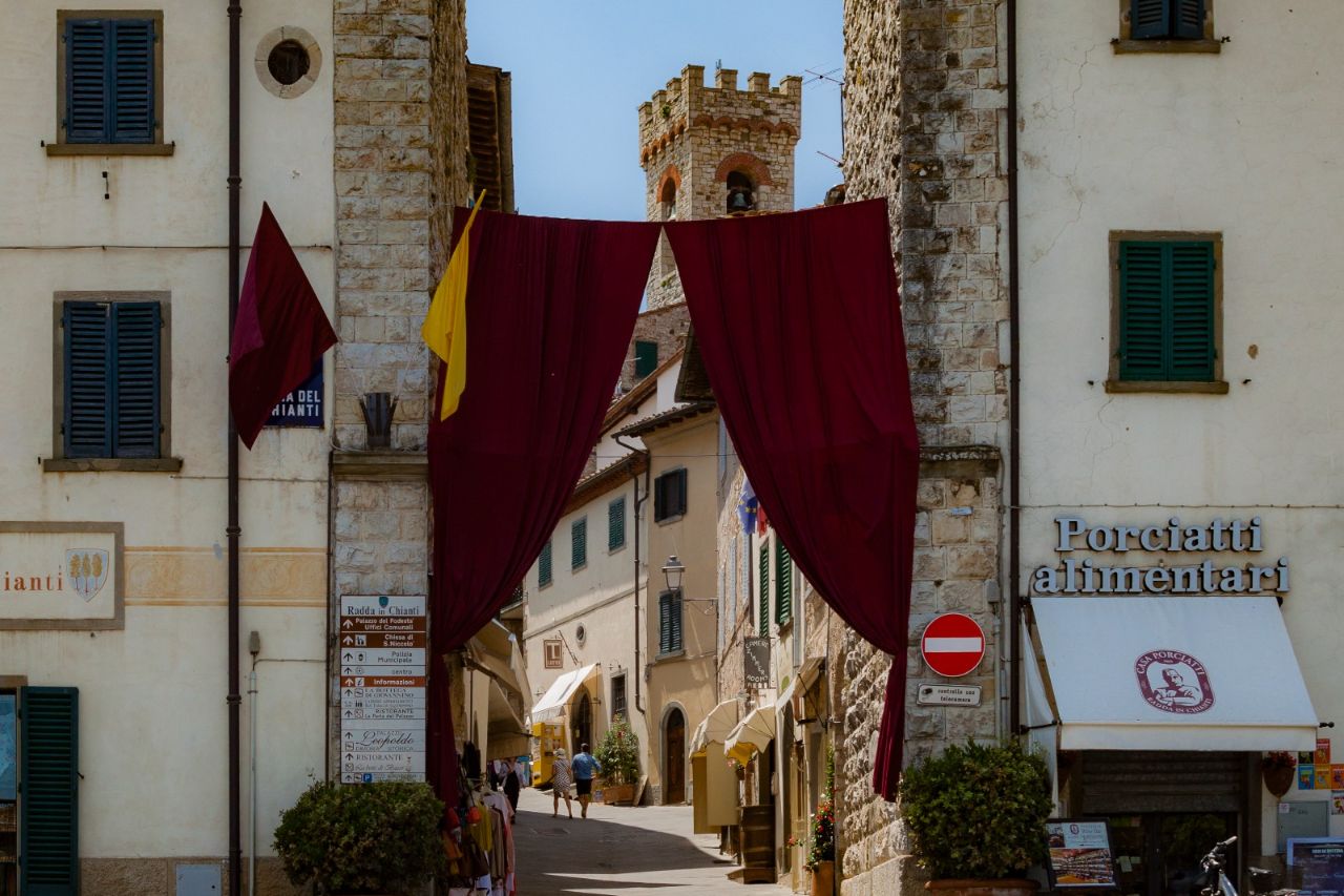 The entrance to the historic center of Radda in Chianti