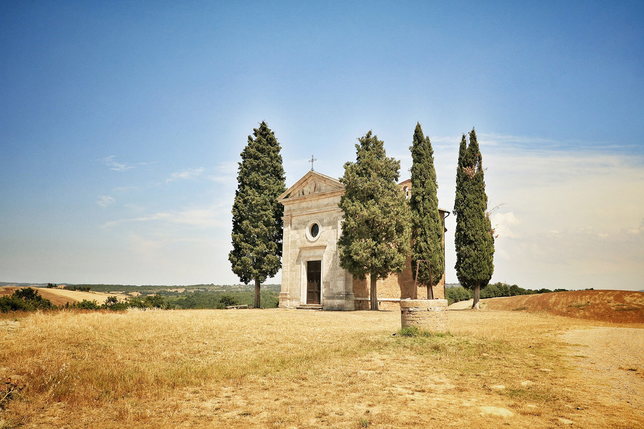 Chapel Vitaleta, one of the most stunning views in Tuscany