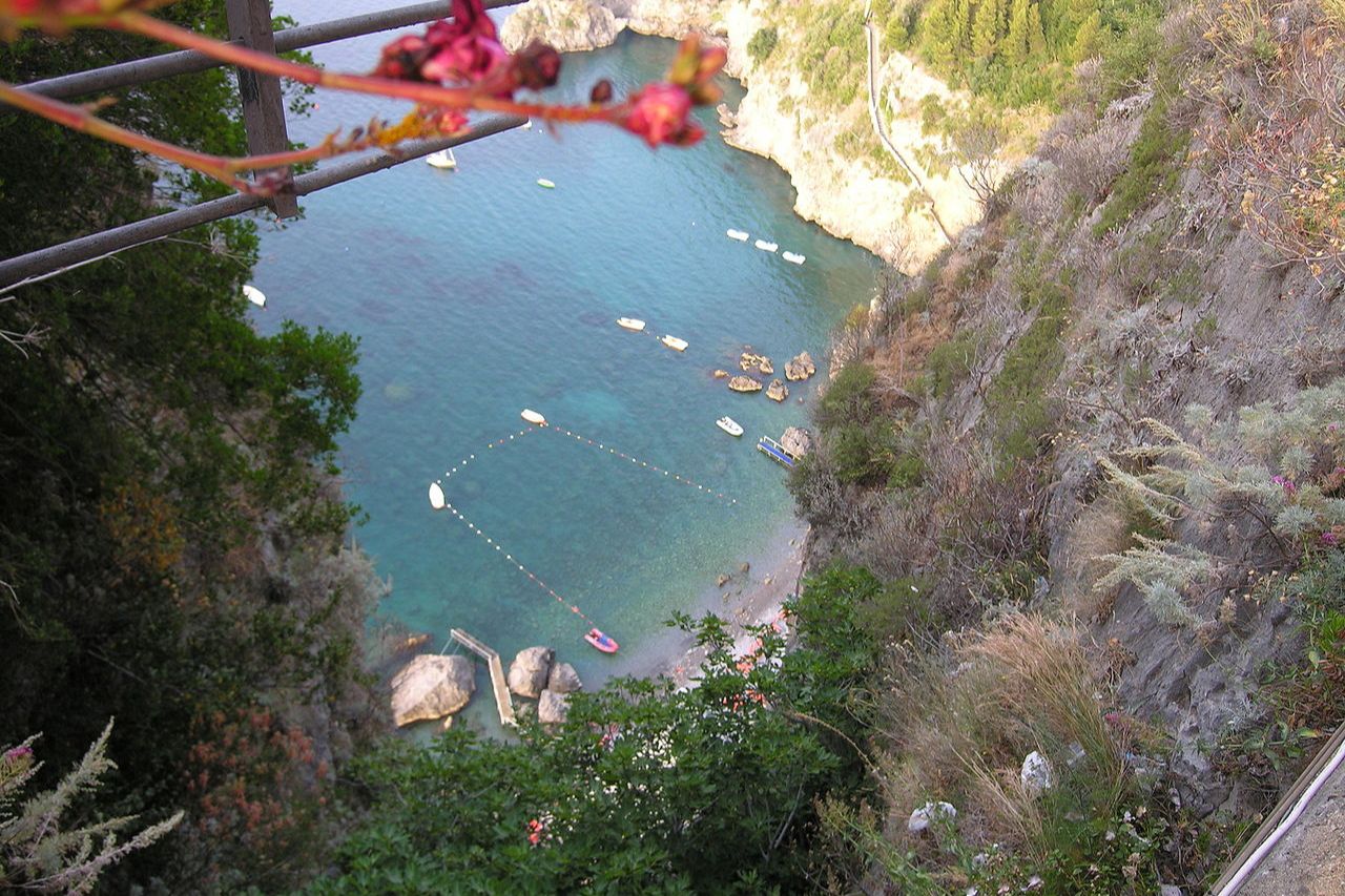 Santa Croce beach seen from the top of a cliff