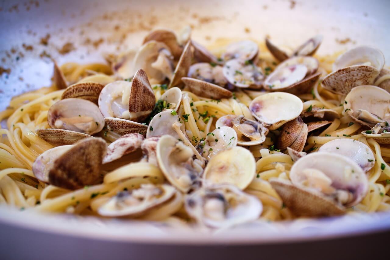 There is a rich tradition of spaghetti with clams on the Amalfi Coast of Italy