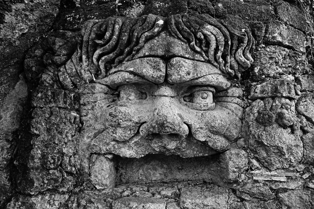 The old bizarre stone sculptures of the Gardens of Bomarzo