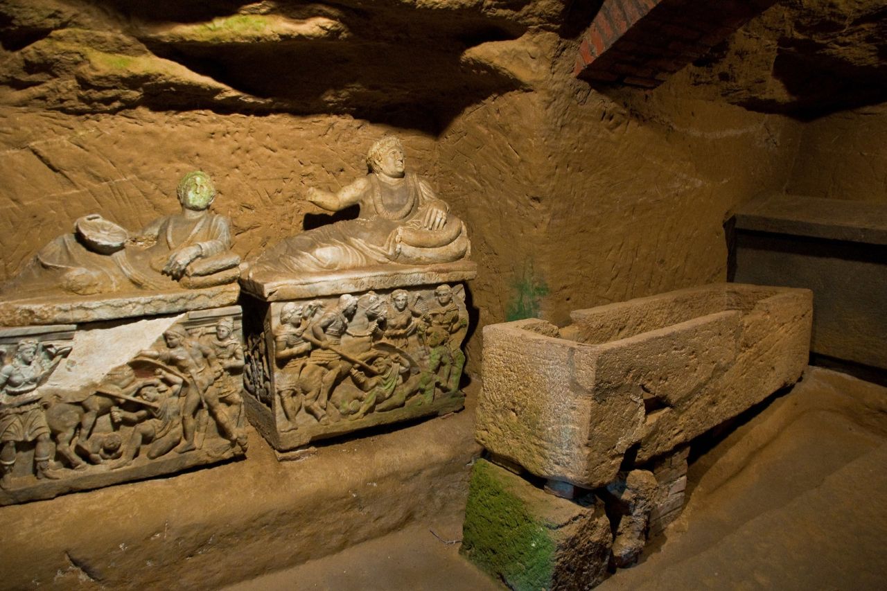Painted Etruscan tombs in Chiusi