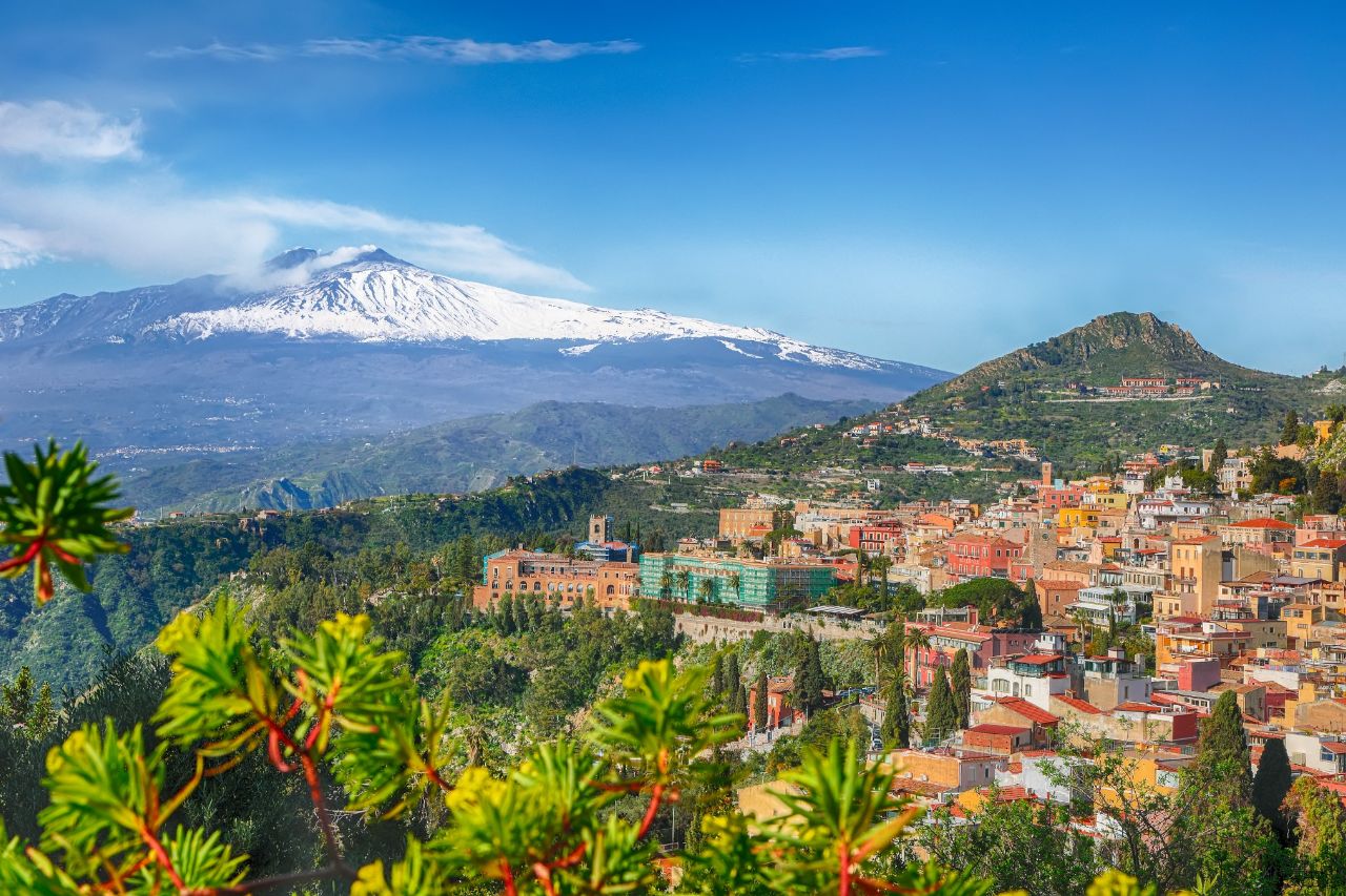 The beautiful view of Etna Volcano, Italy
