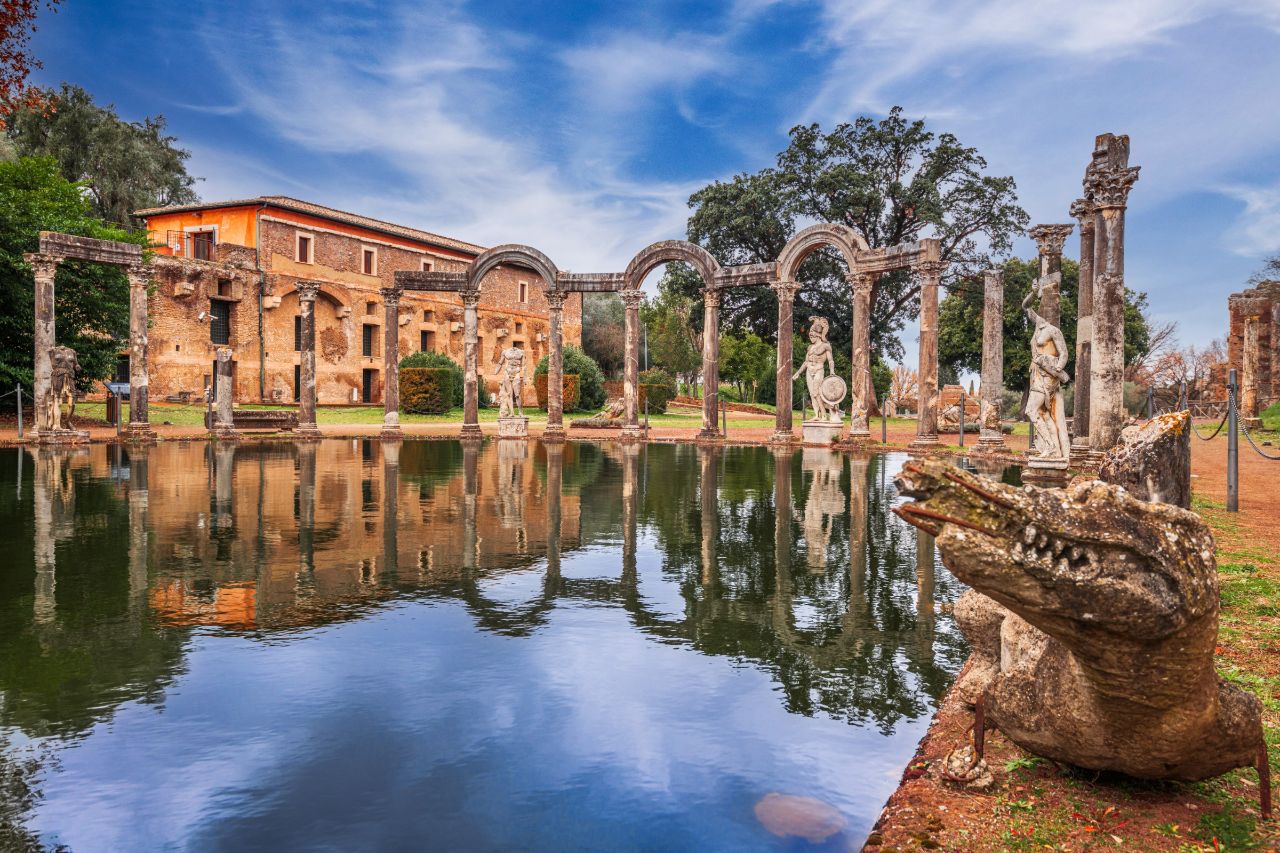 The historical Hadrian’s villa in Tivoli, near Rome