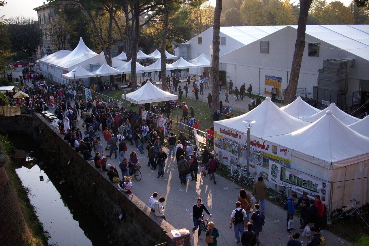 Fans of games and comics are visiting the Lucca Comics Games stands in Tuscany