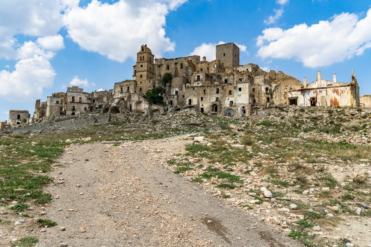 The old and ghost town of Craco, Basilicata Italy
