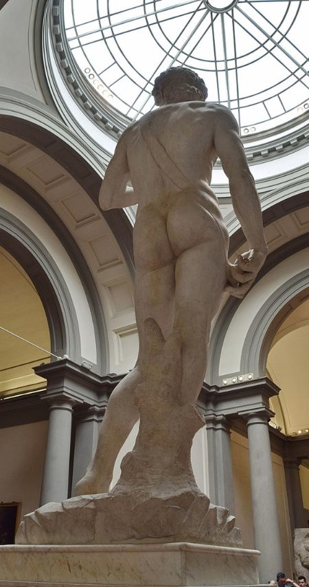 The back of the statue of David in Florence