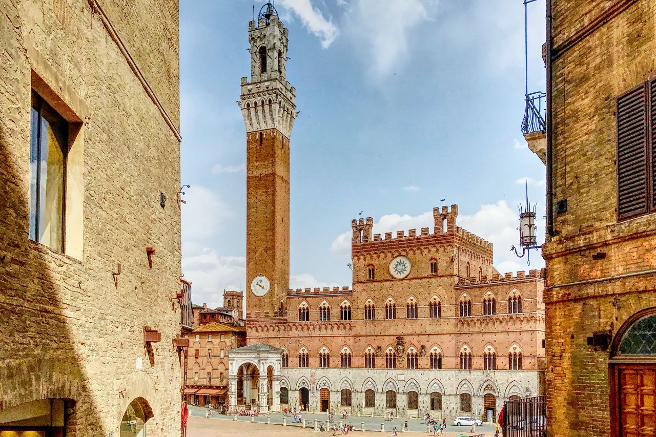A view of Siena, the medieval Tuscan town of the Palio
