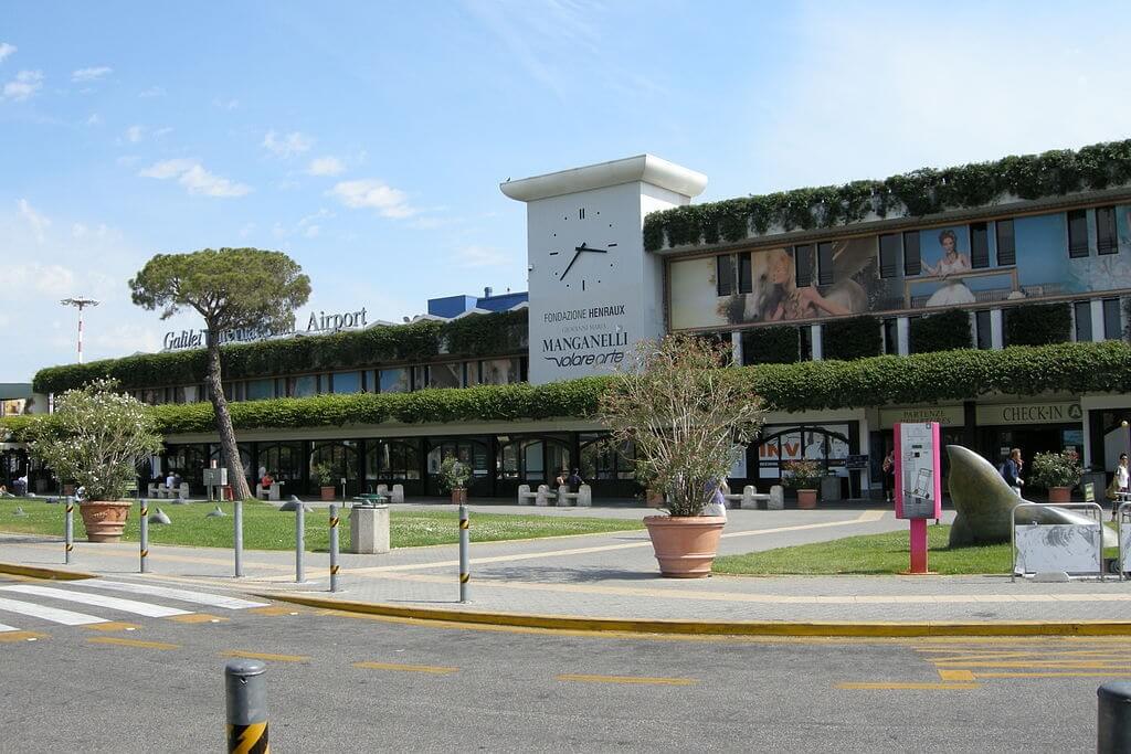 The main building of the Pisa Airport, in Tuscany