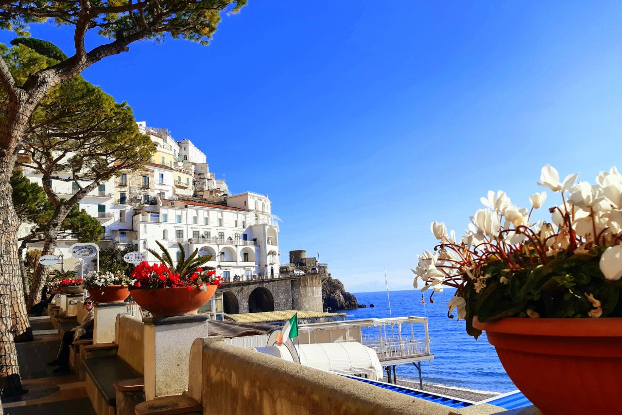 A beautiful view of the town of Amalfi