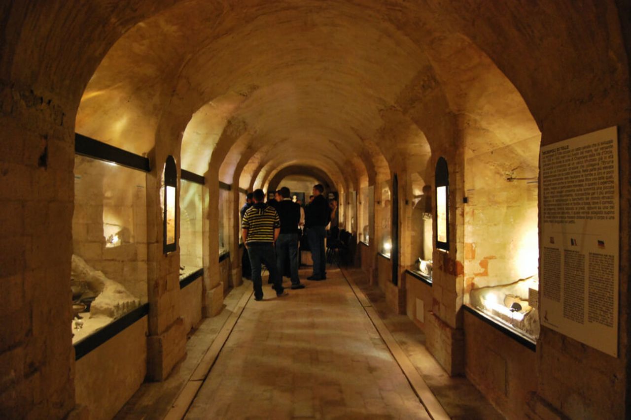 A gallery of the archaeological museum of Chianciano Terme