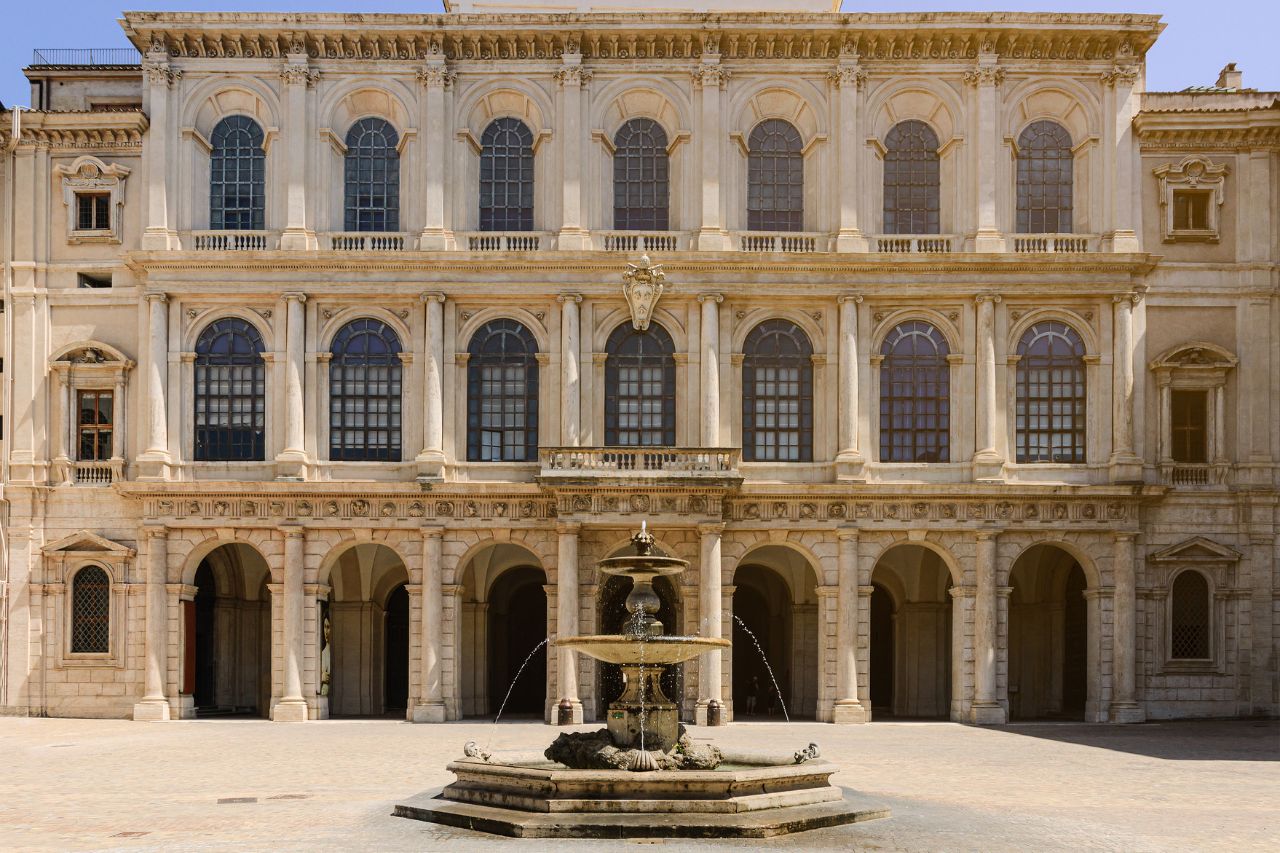 Fountain in front of the Palazzo Barberini in Rome.