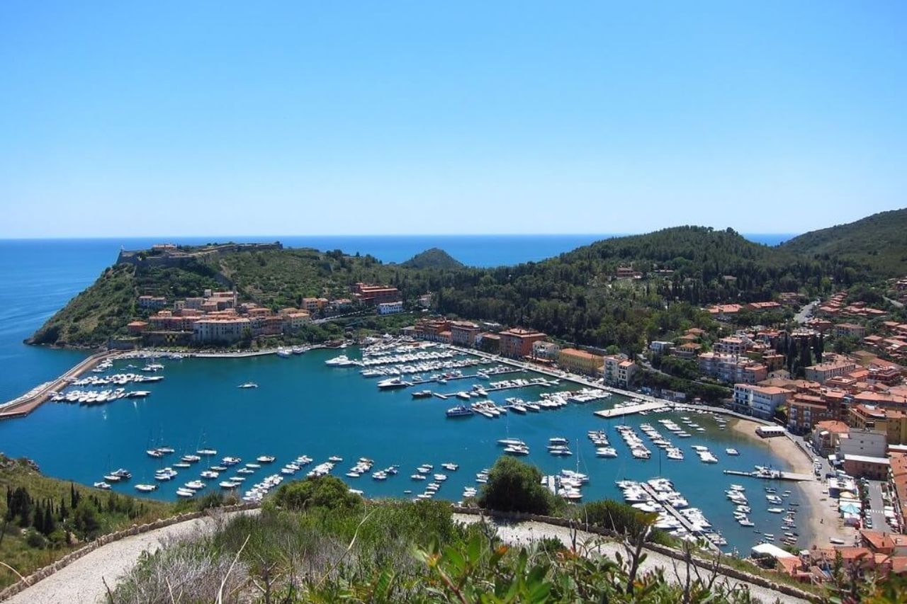 The view from above of Porto Ercole, a jewel of Tuscany