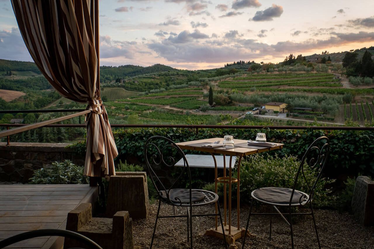 Tuscan landscape in a cool evening of May