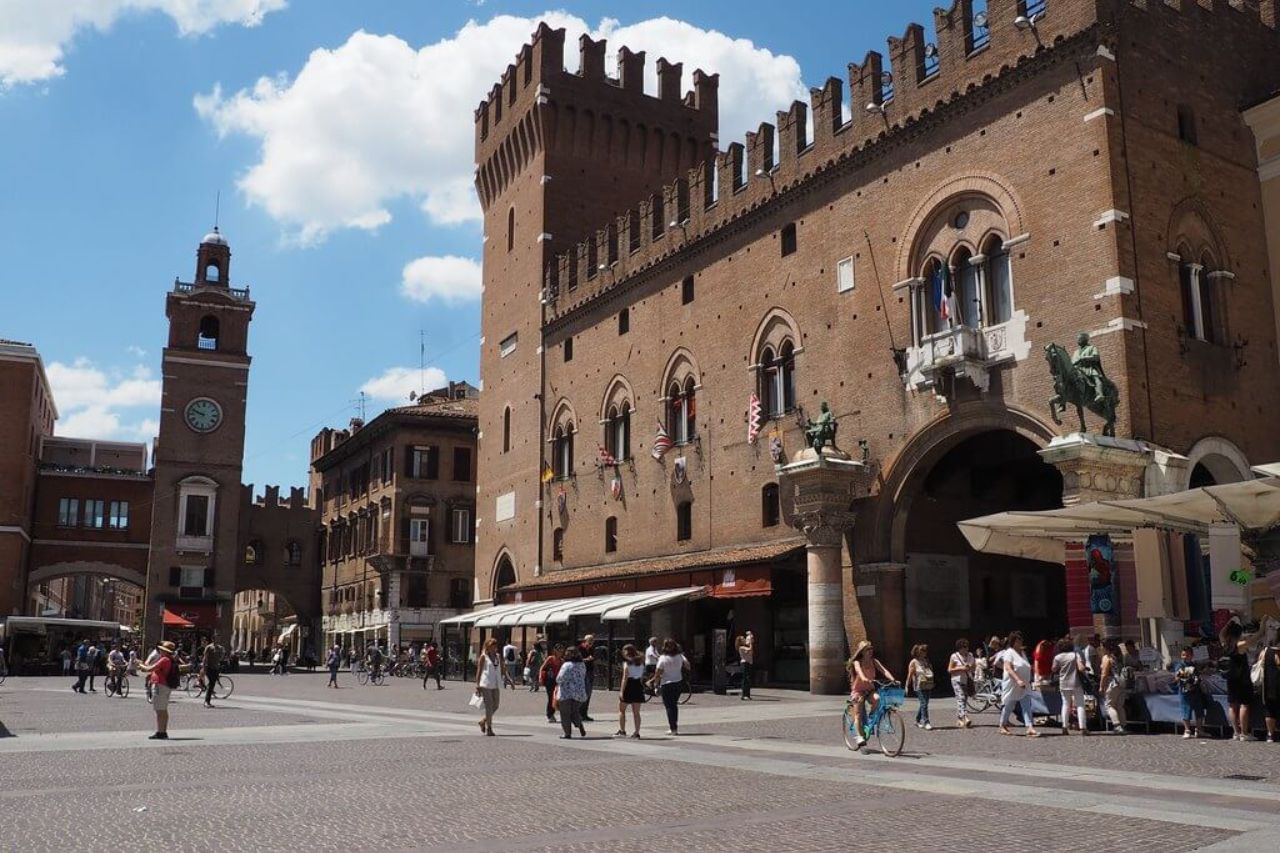 The main square of Ferrara, famous for its Renaissance architecture