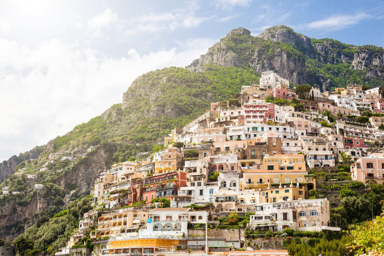 Positano Rocky Mountain is perfect for hiking and climbing with colorful houses.