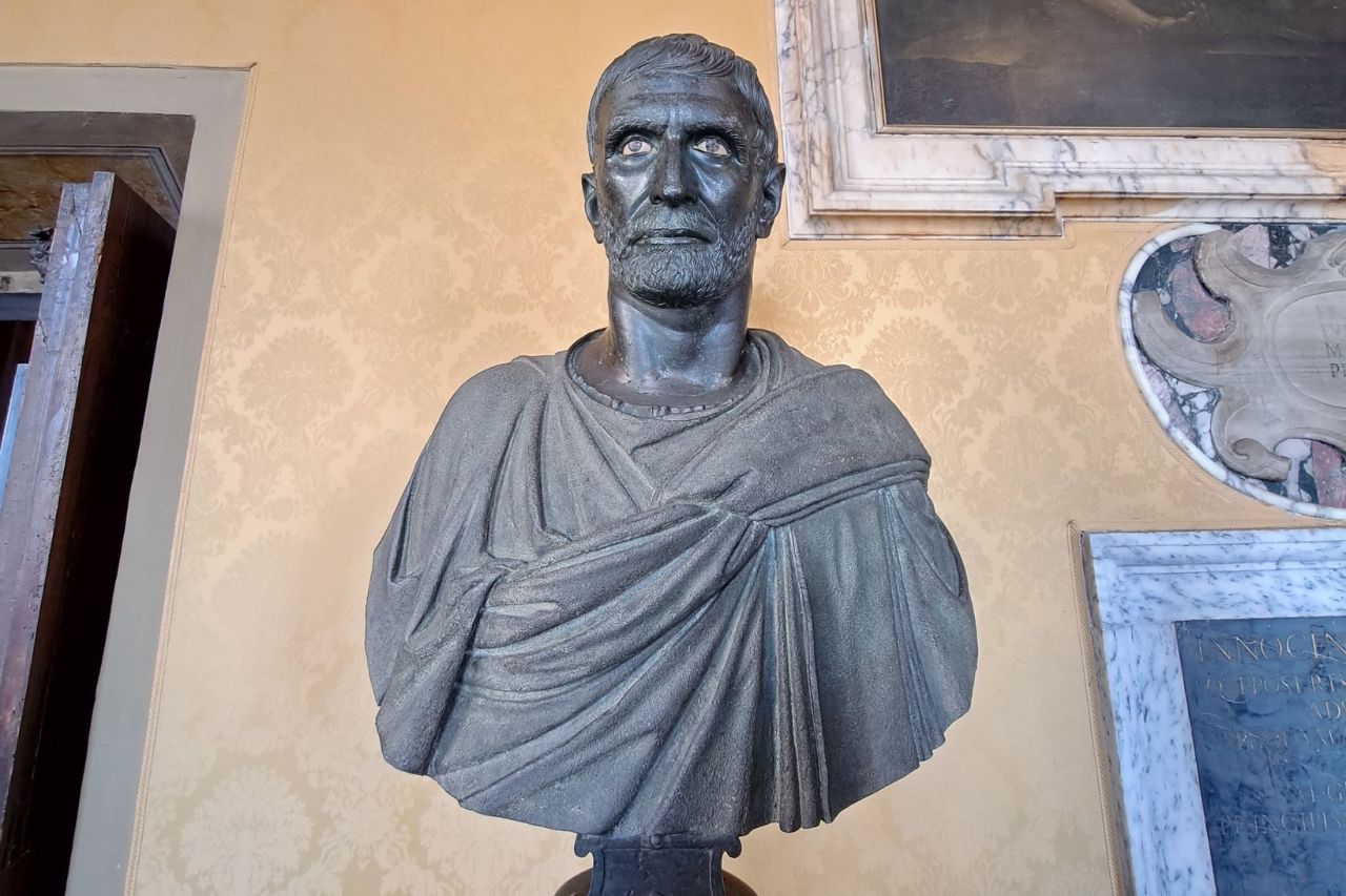 The Capitoline Brutus is a historic bronze statue of Lucius Junius Brutus, one of the legendary founders of the Roman Republic. 