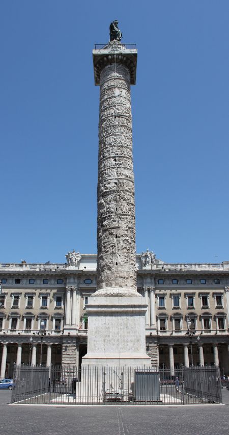 Column of Marcus Aurelius, is a magnificent ancient Roman monument located in Rome