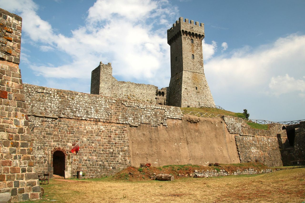 The view of Radicofani fortress in Tuscany