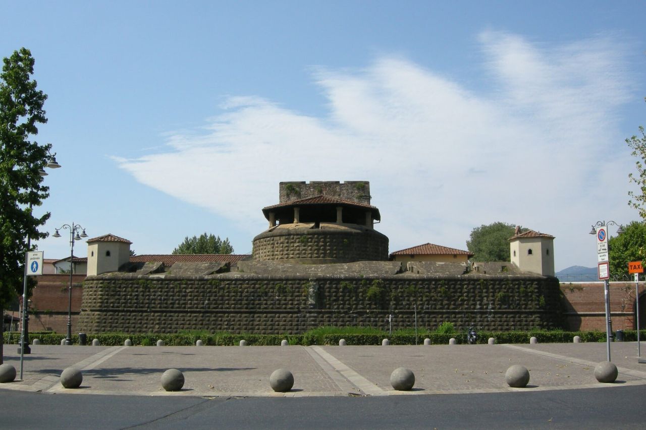 The external view of the Fortezza da Basso in Florence, on a February day