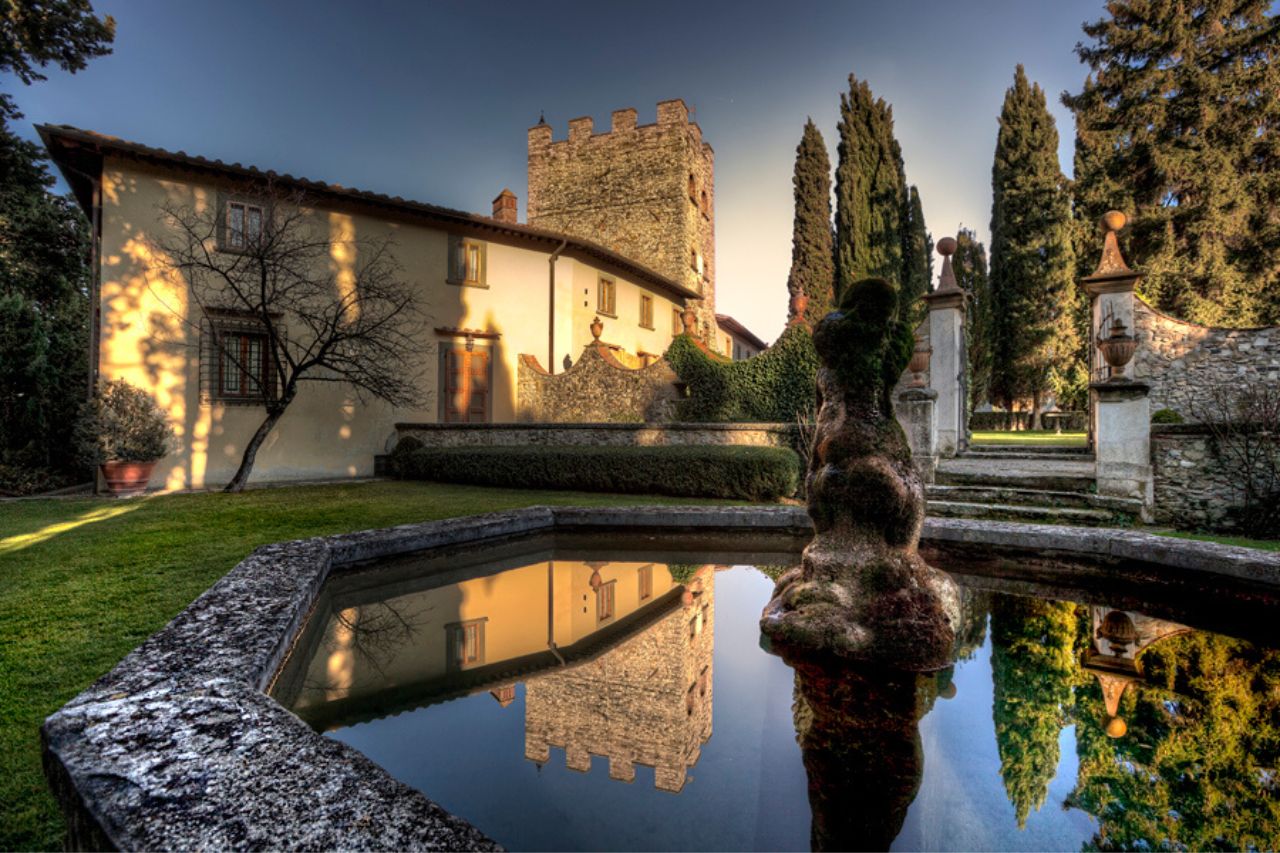The fountain of the castle of Verrazzano, near Greve in Chianti
