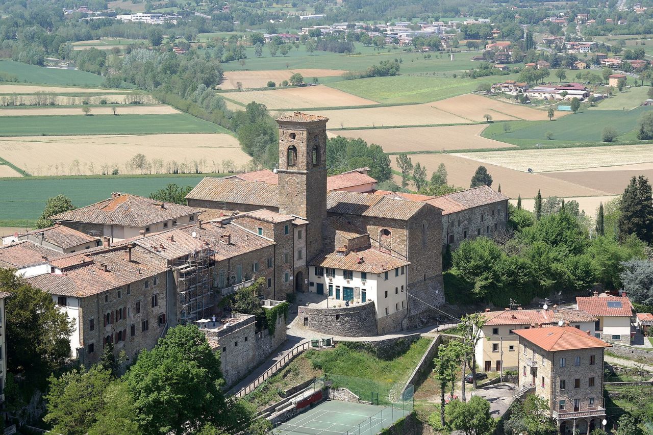 The view from above of the Abbey of San Fedele, in Poppi