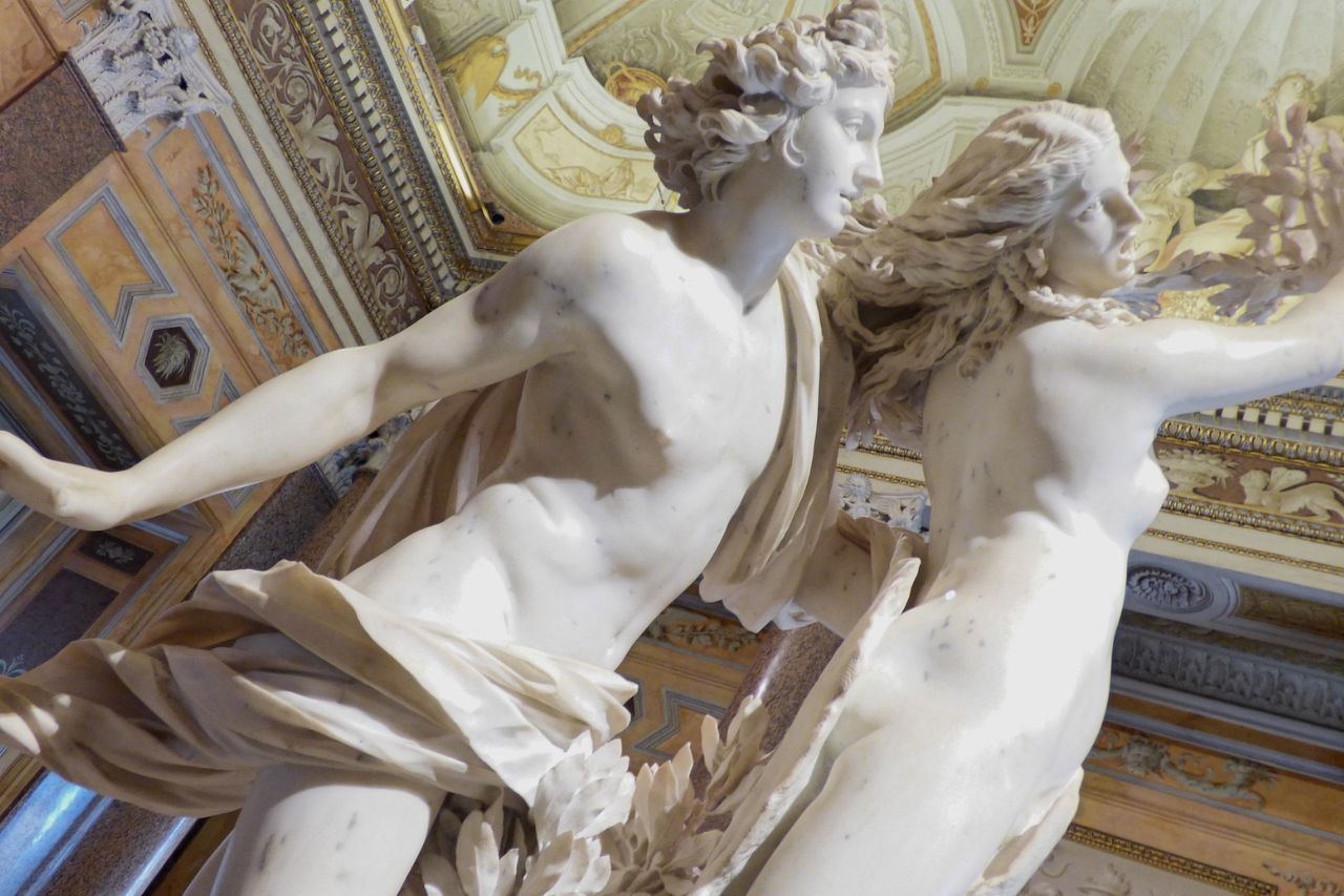 Apollo and Daphne, a classical sculpture depicting the mythological tale 