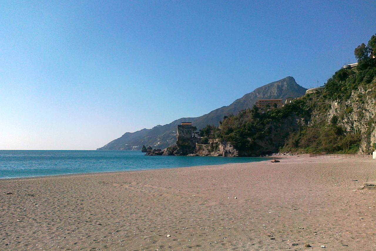 Crestarella Beach, a beautiful coastal stretch with golden in Vietri sul Mare