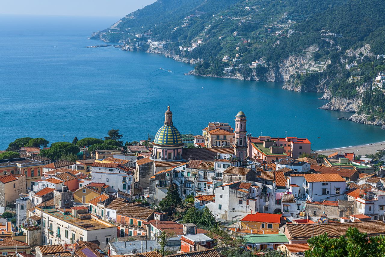 Captivating view of Vietri sul Mare, a coastal town on the Amalfi Coast, 