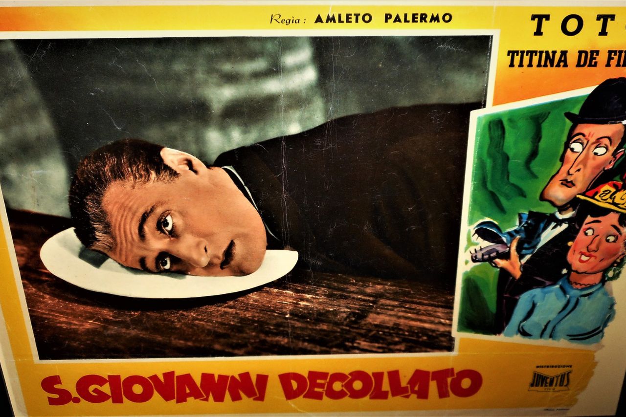 The poster of one of the historical Italian films in Rome: Totò