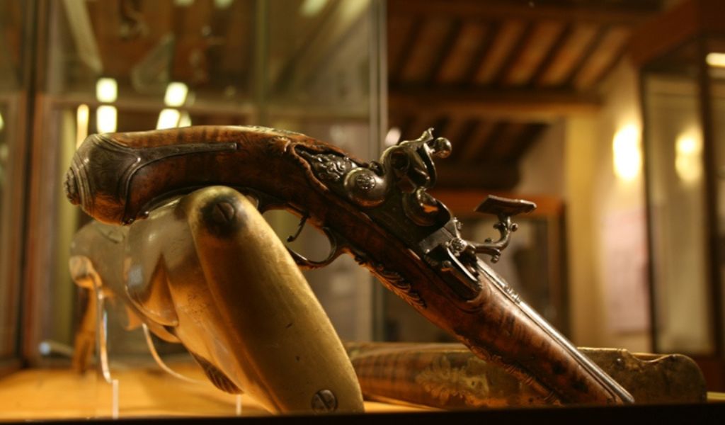 An old gun exhibited at the weapons museum in Anghiari