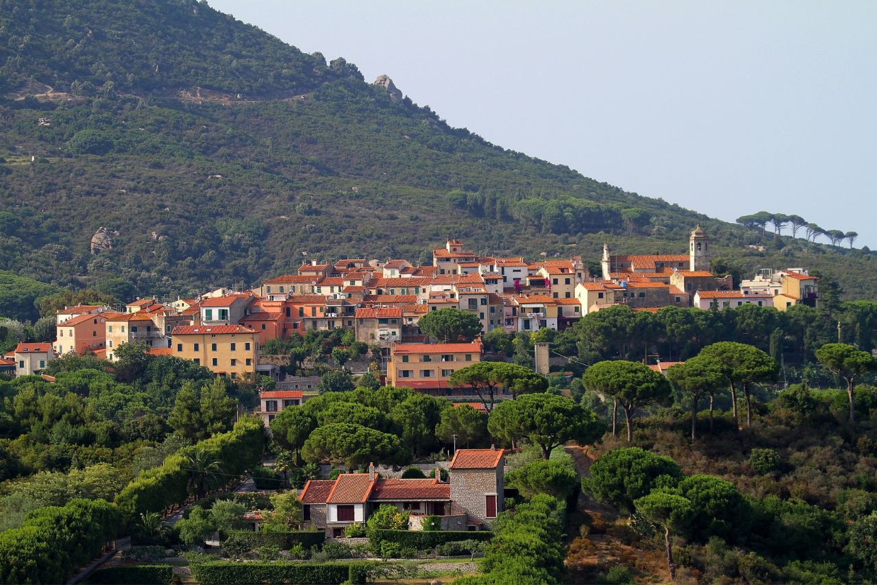 The panoramic view of Sant'Ilario al Campo, on the island of Elba