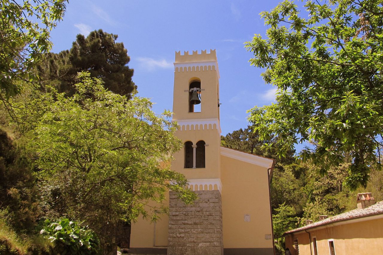 The entrance to the Sanctuary of the Madonna del Monte, on the island of Elba