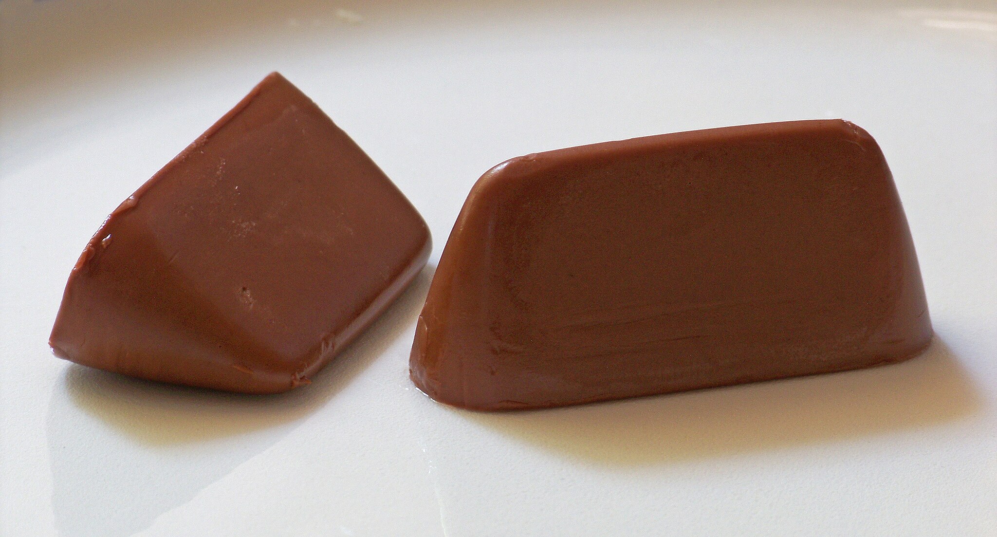 Italian chocolate pralines shaped like an upturned boat