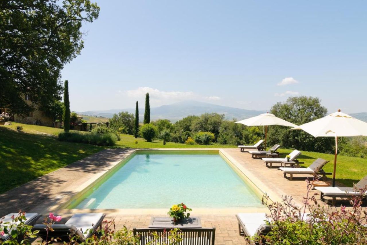 Stunning view from the large pool at the Agriturismo Le Macchie