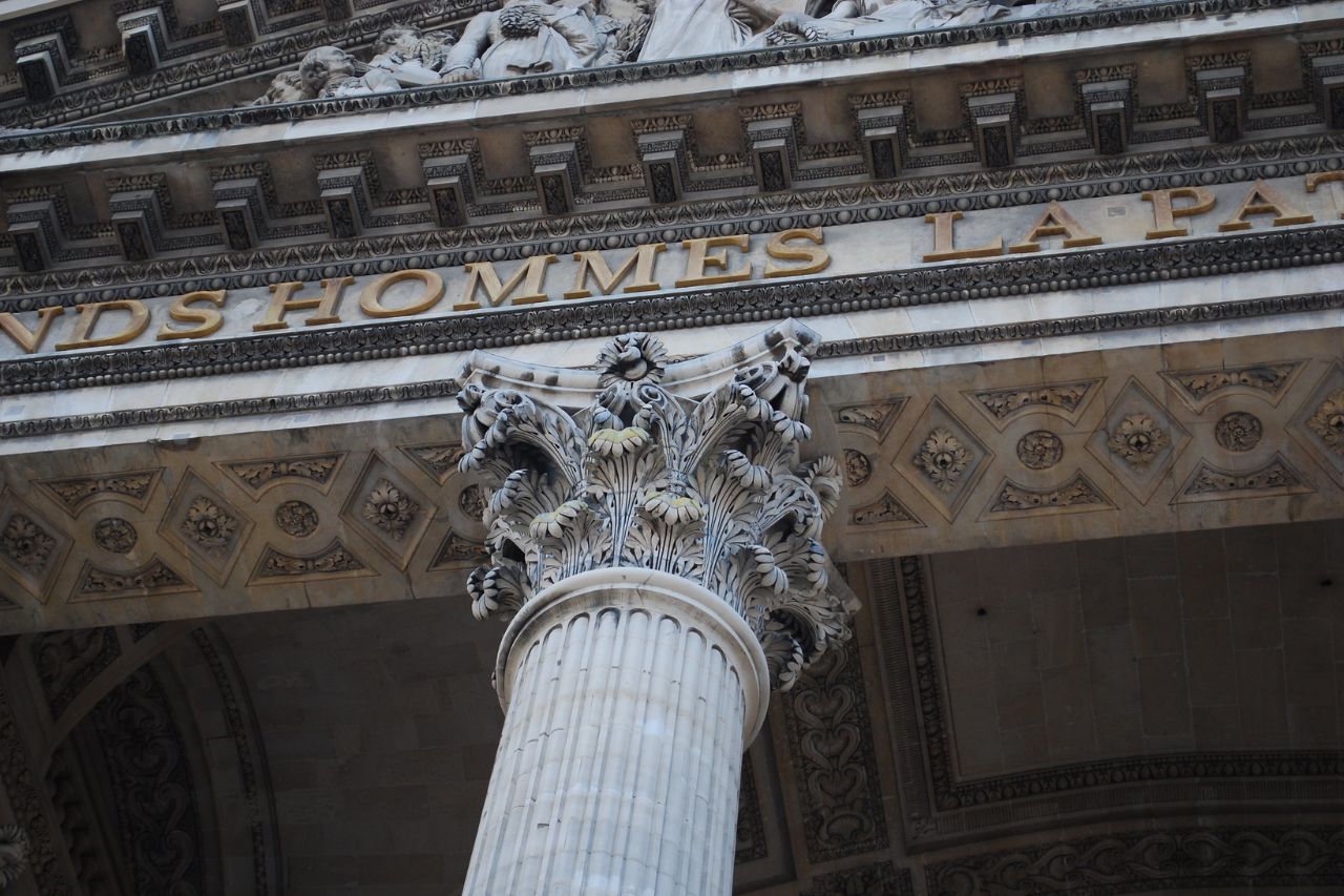 "The Columns of the Pantheon - Majestic columns framing the entrance of the iconic Pantheon in Rome, Italy, showcasing classical Roman architectural grandeur."
