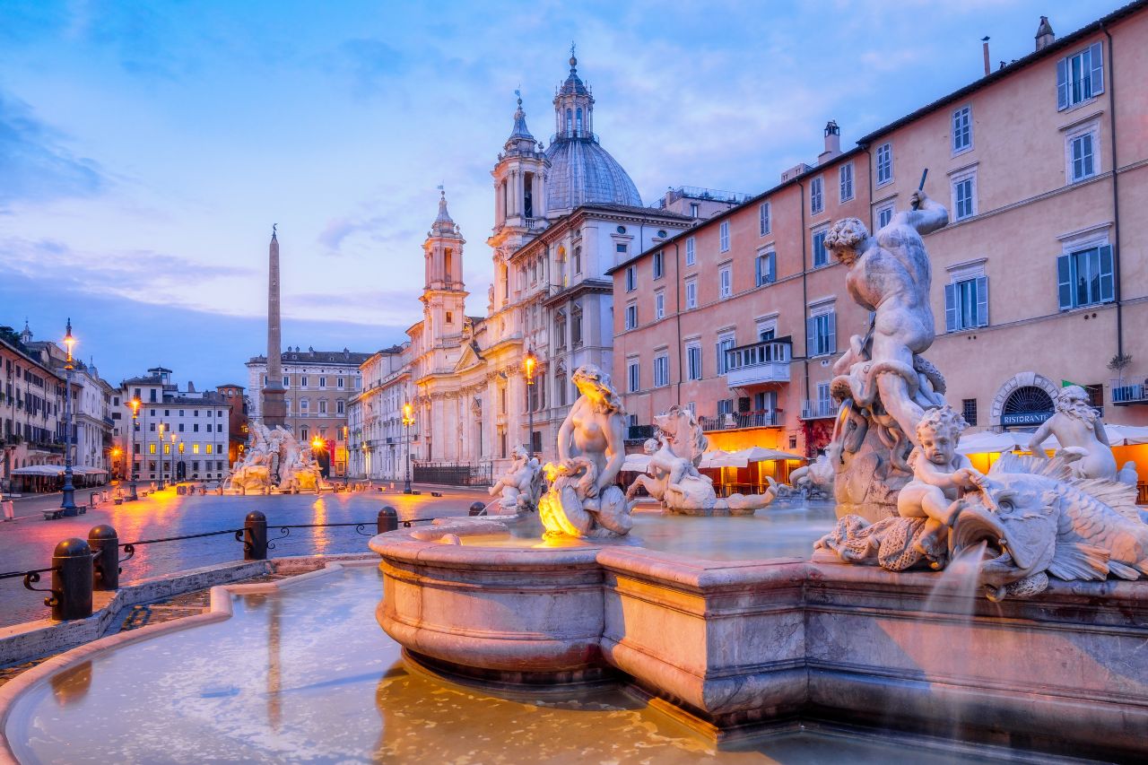View of the timeless Piazza Navona an ancient marvel in Rome, Italy





