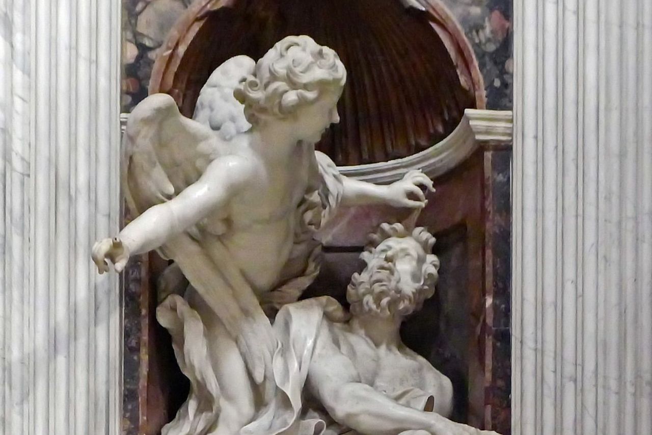 Habakkuk and the Angel, a stunning Baroque sculpture by Gian Lorenzo Bernini