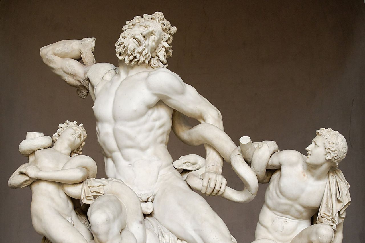 Laocoon and His Sons, a classical sculpture depicting the dramatic moment from Greek mythology 