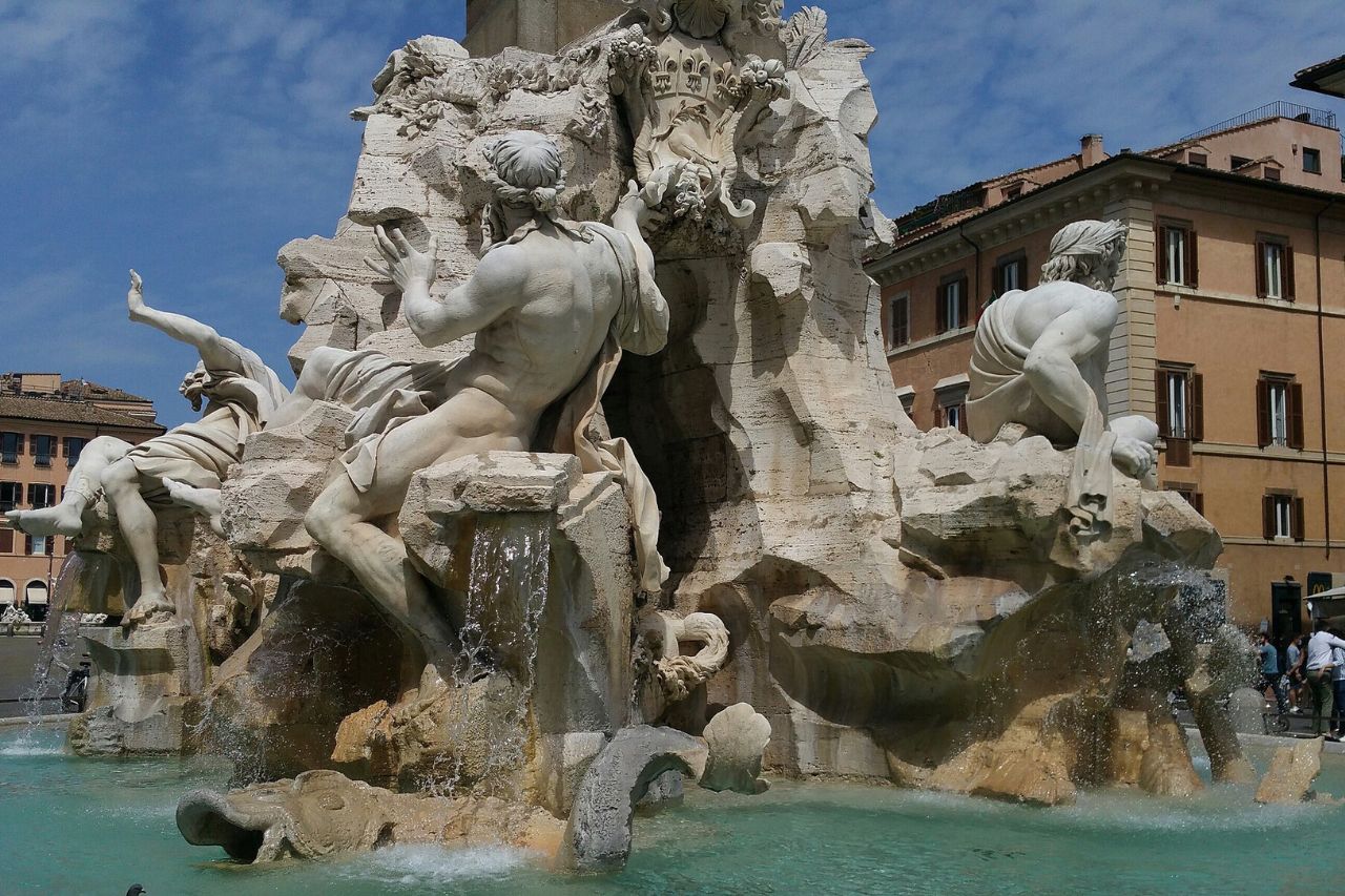 The Fountain of the Four Rivers, a Baroque masterpiece by Gian Lorenzo Bernini