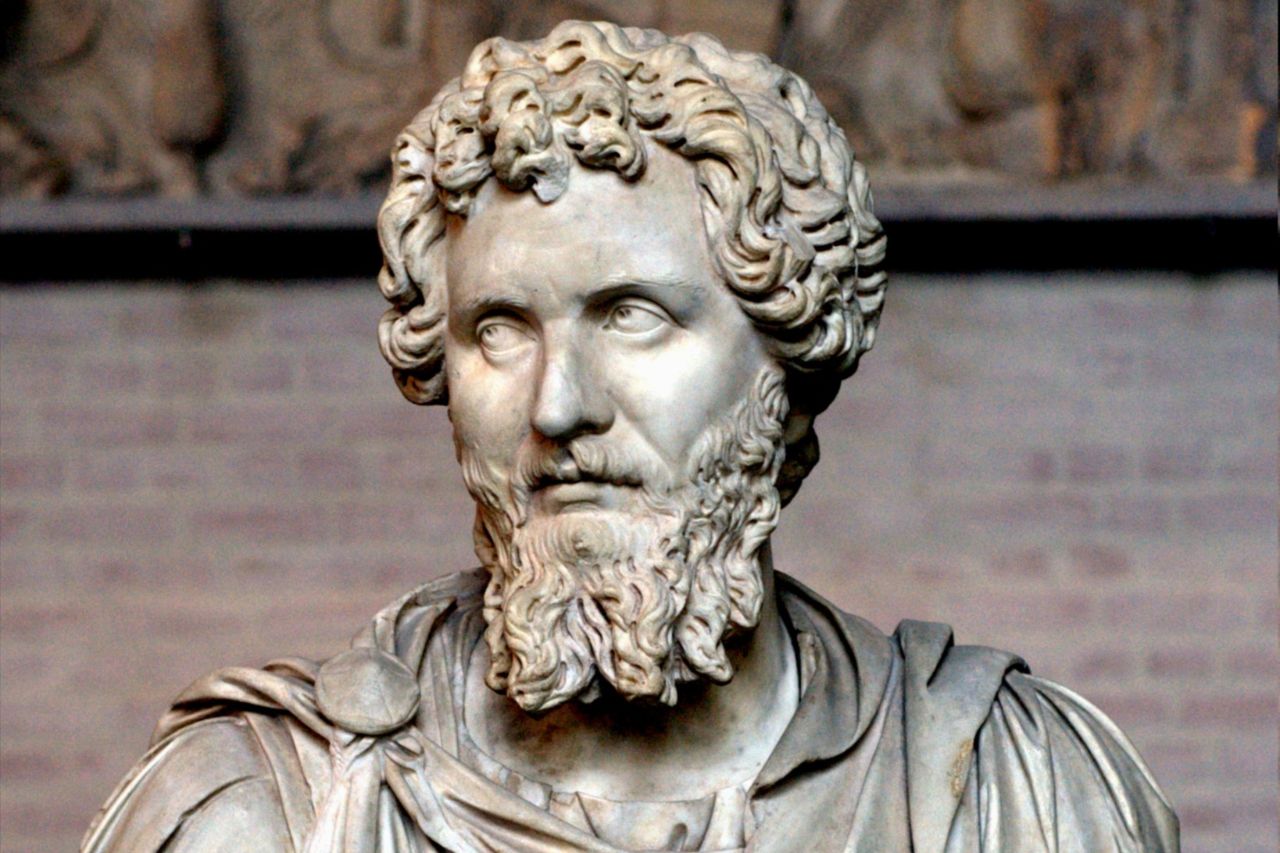 The marble portrait of the emperor Septimius Severus, in Rome