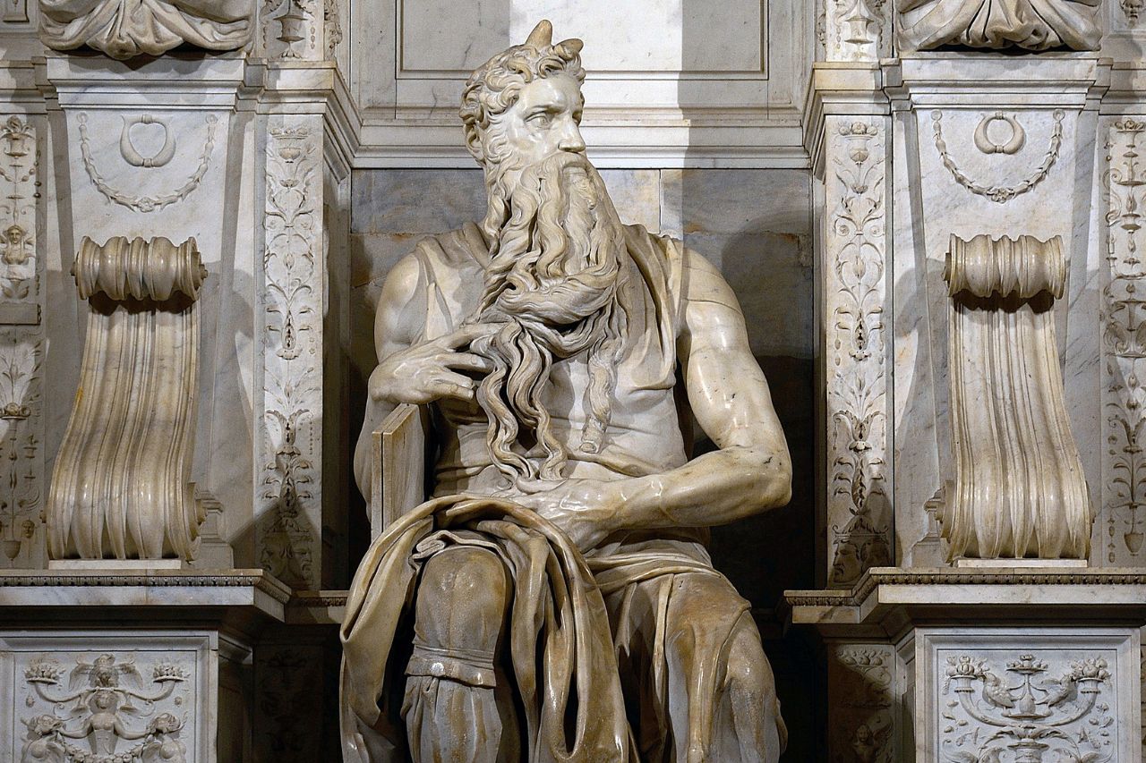 Powerful image of Michelangelo's masterpiece, housed in the church of San Pietro in Vincoli, Rome